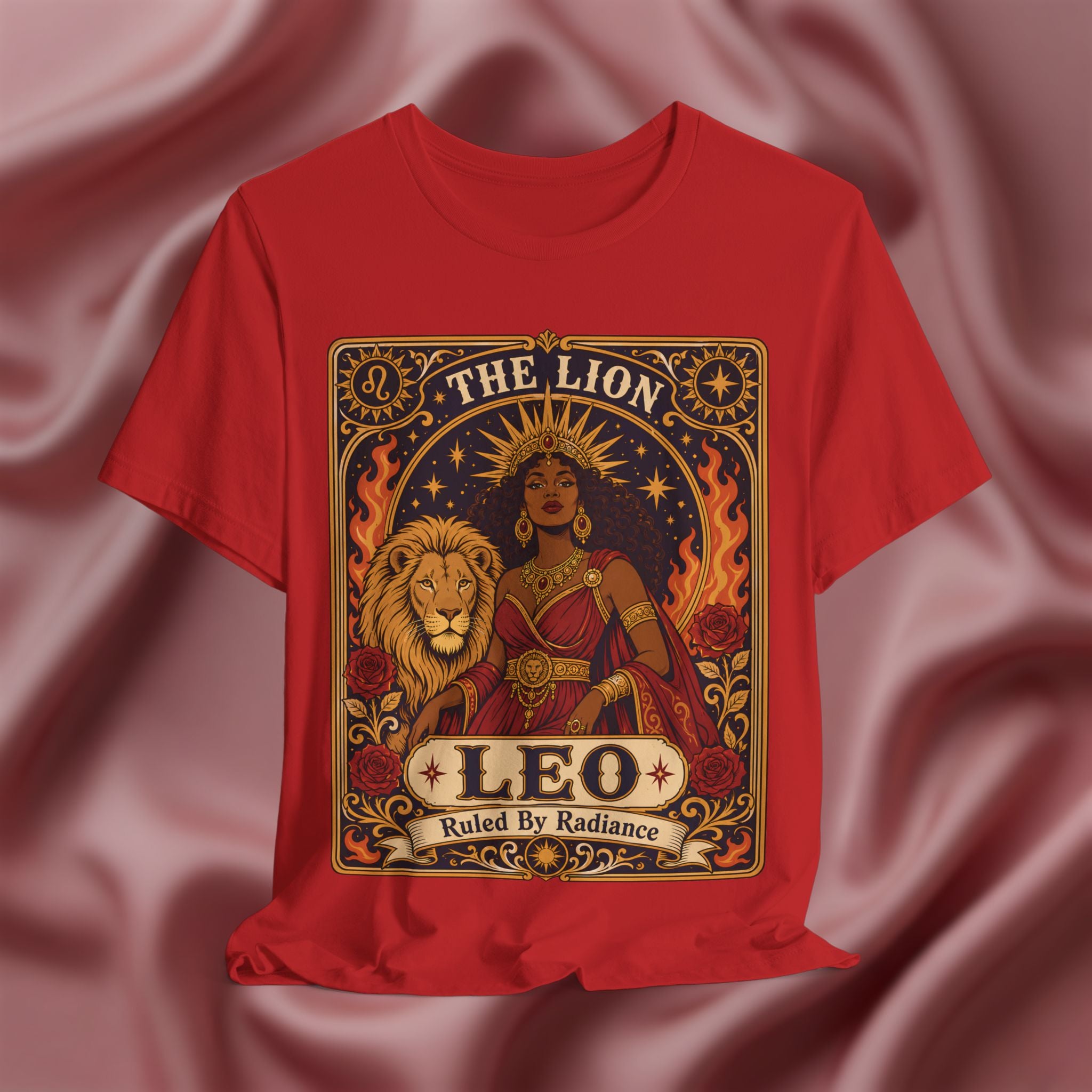 red Leo zodiac tarot card shirt