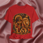 Red t-shirt with Leo zodiac design