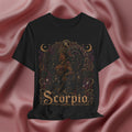 Black t-shirt with Scorpio zodiac design