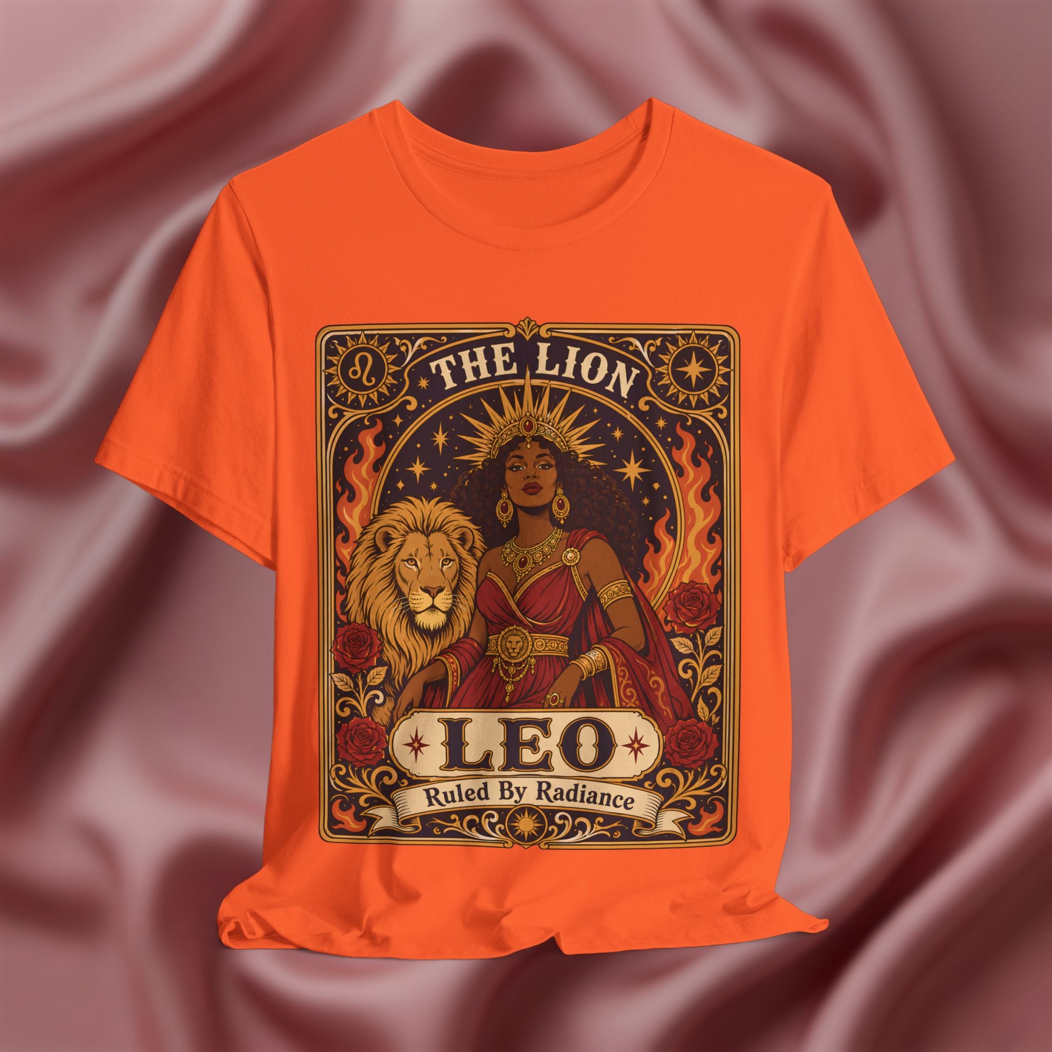 orange Leo zodiac tarot card shirt