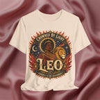 T-shirt with 'Crowned by Light Leo' design