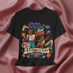 Black t-shirt with colorful Sagittarius design