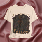 soft cream t-shirt with Scorpio zodiac design