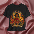 black  Leo Zodiac shirt with a black woman and lion with the text crowned by light. radiance is the assignment